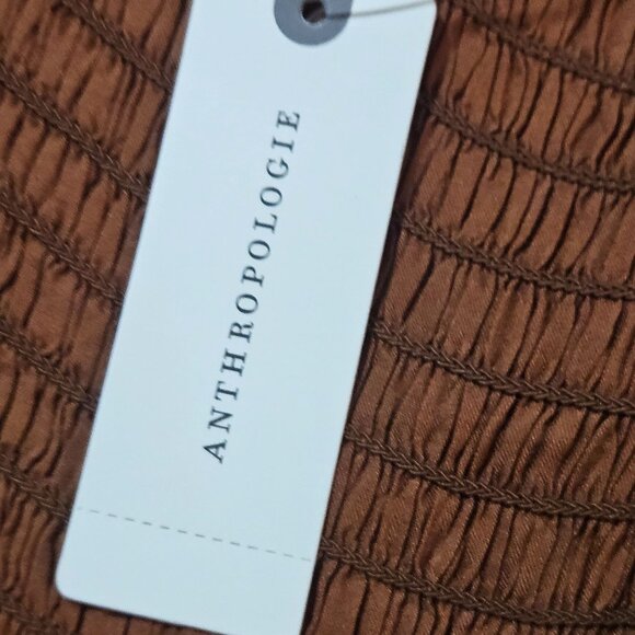 Anthropologie Ellen Brown Smocked Mini  bodycon Dress XL Boho Layering Summer Dr - Picture 10 of 16